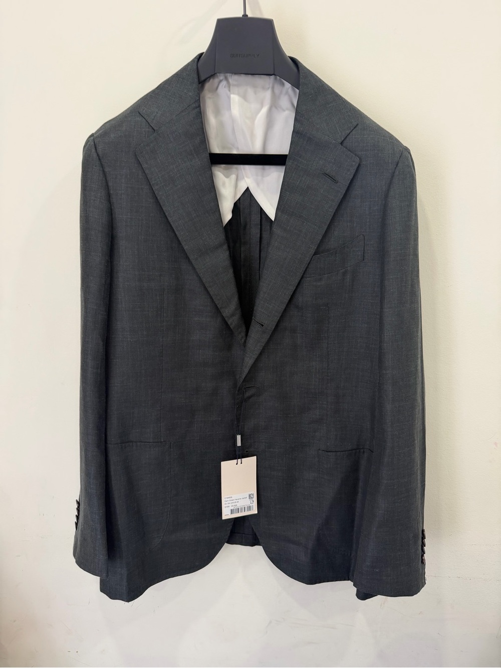 Suitsupply Havana Full Canvas Suit Jacket Piacenza 44R Silk Linen Cashmere $699